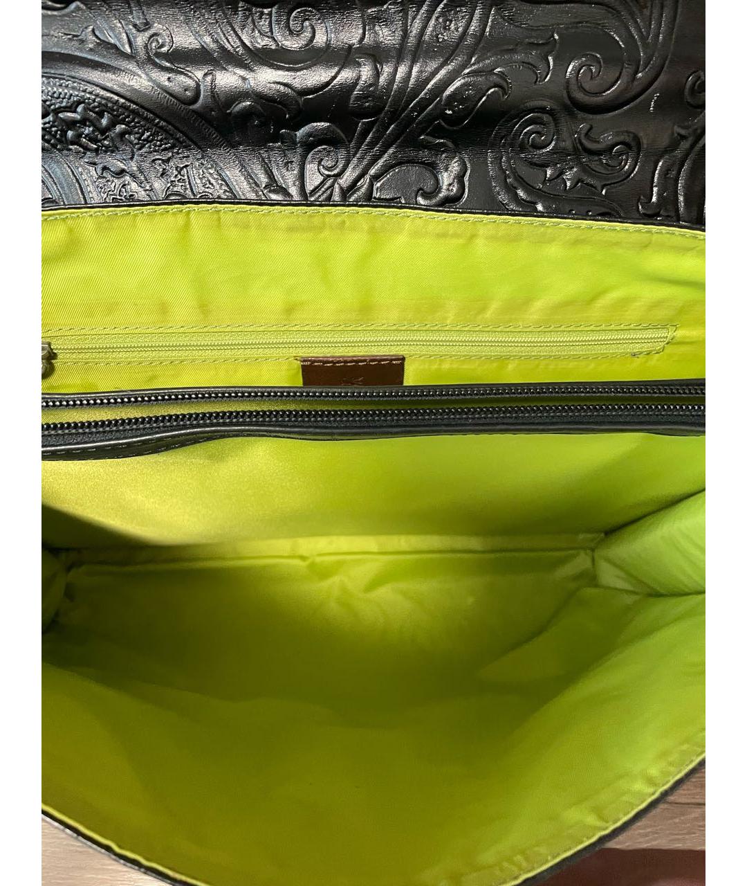 ETRO Черный кожаный портфель, фото 4
