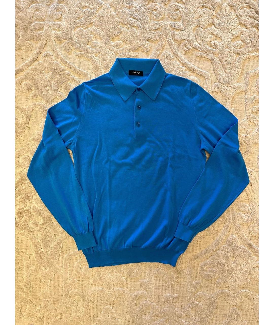 SVEVO Голубой хлопковый джемпер / свитер, фото 8