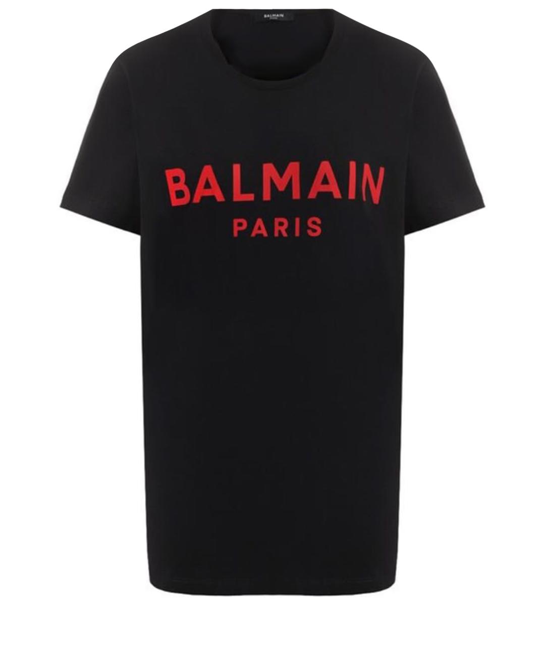 BALMAIN Черная хлопковая футболка, фото 1