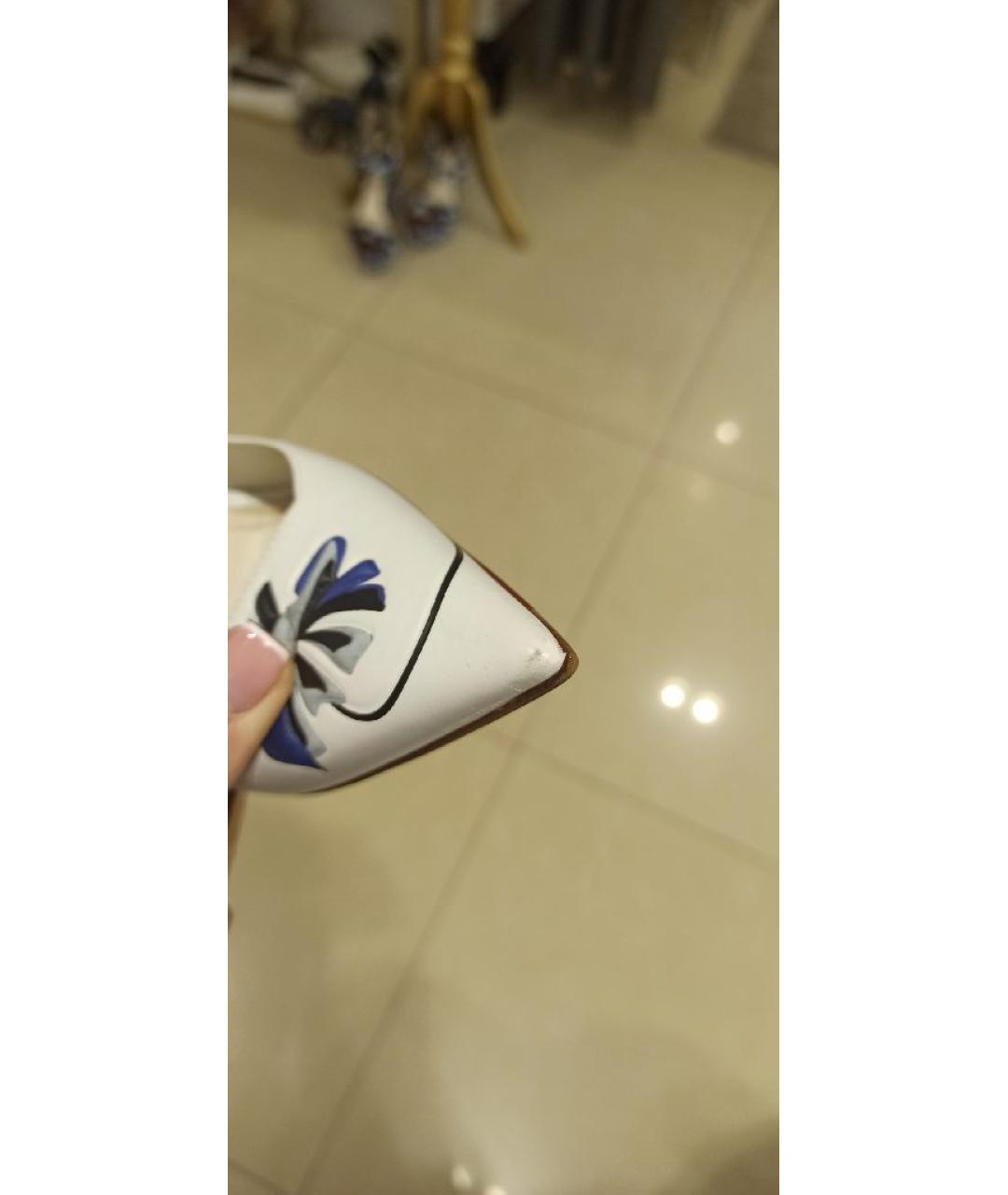 CHRISTIAN DIOR Белые кожаные туфли, фото 8