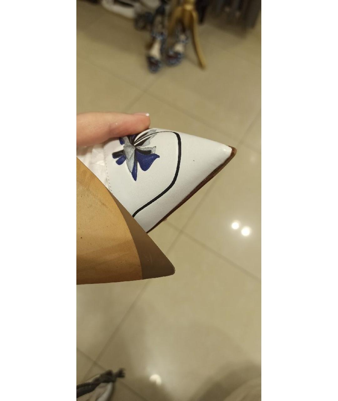 CHRISTIAN DIOR Белые кожаные туфли, фото 7