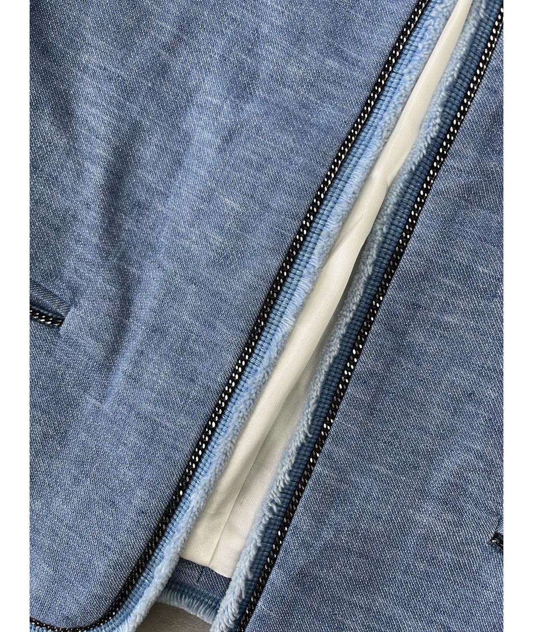 SANDRO Голубой хлопковый жакет/пиджак, фото 4
