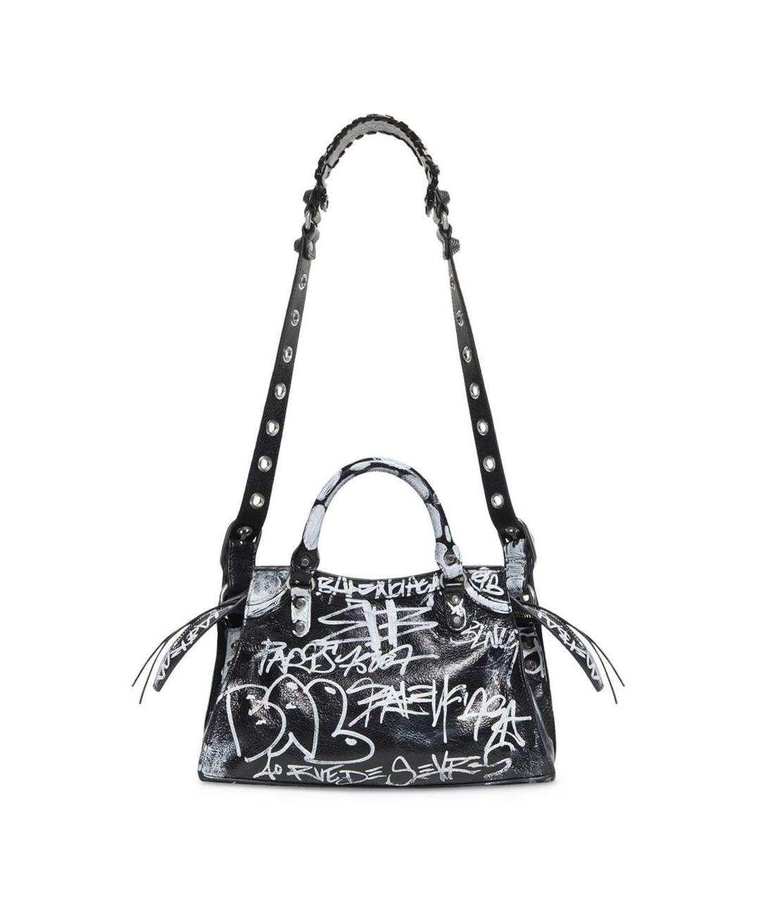 BALENCIAGA Черная кожаная сумка с короткими ручками, фото 3