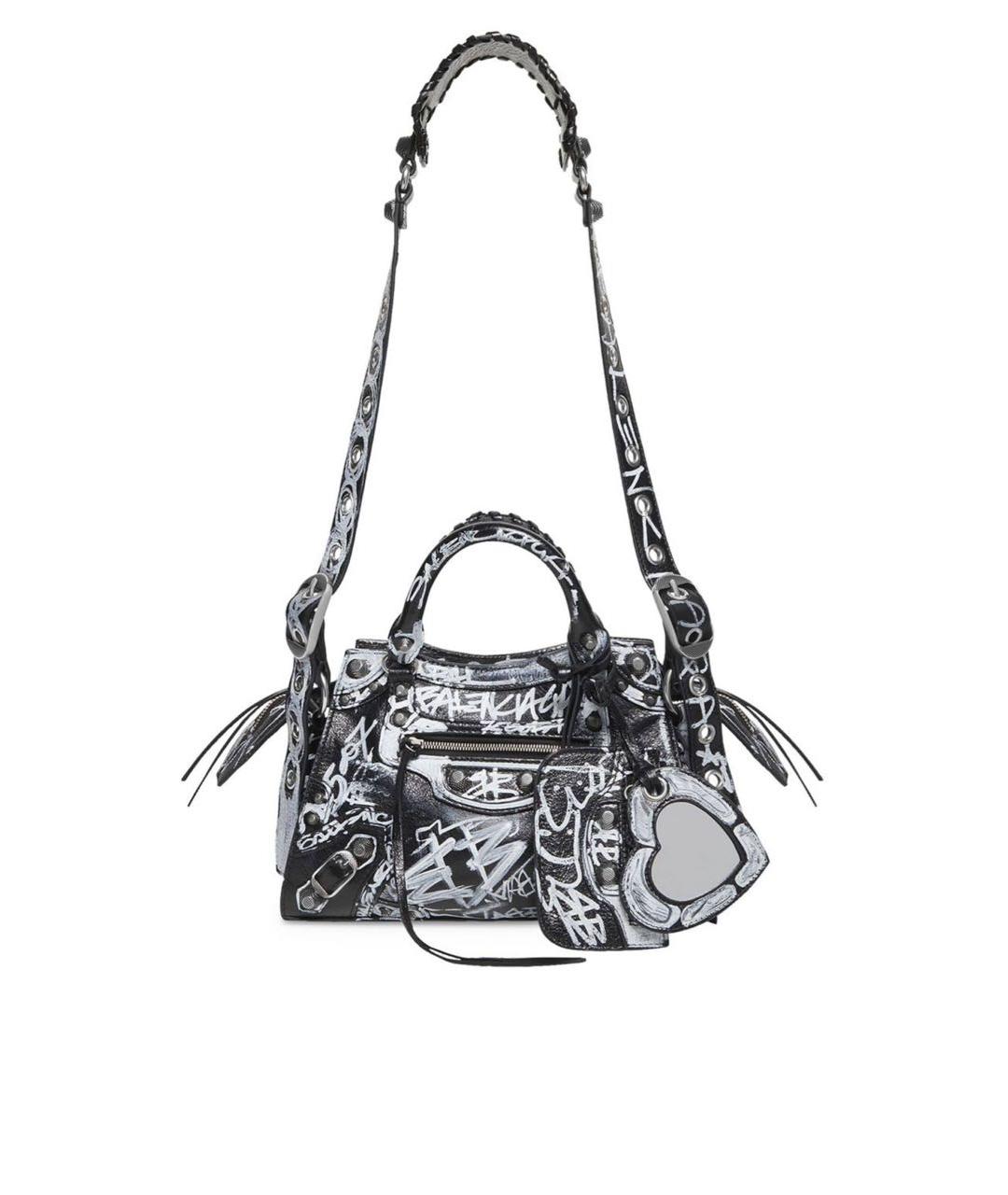 BALENCIAGA Черная кожаная сумка с короткими ручками, фото 1