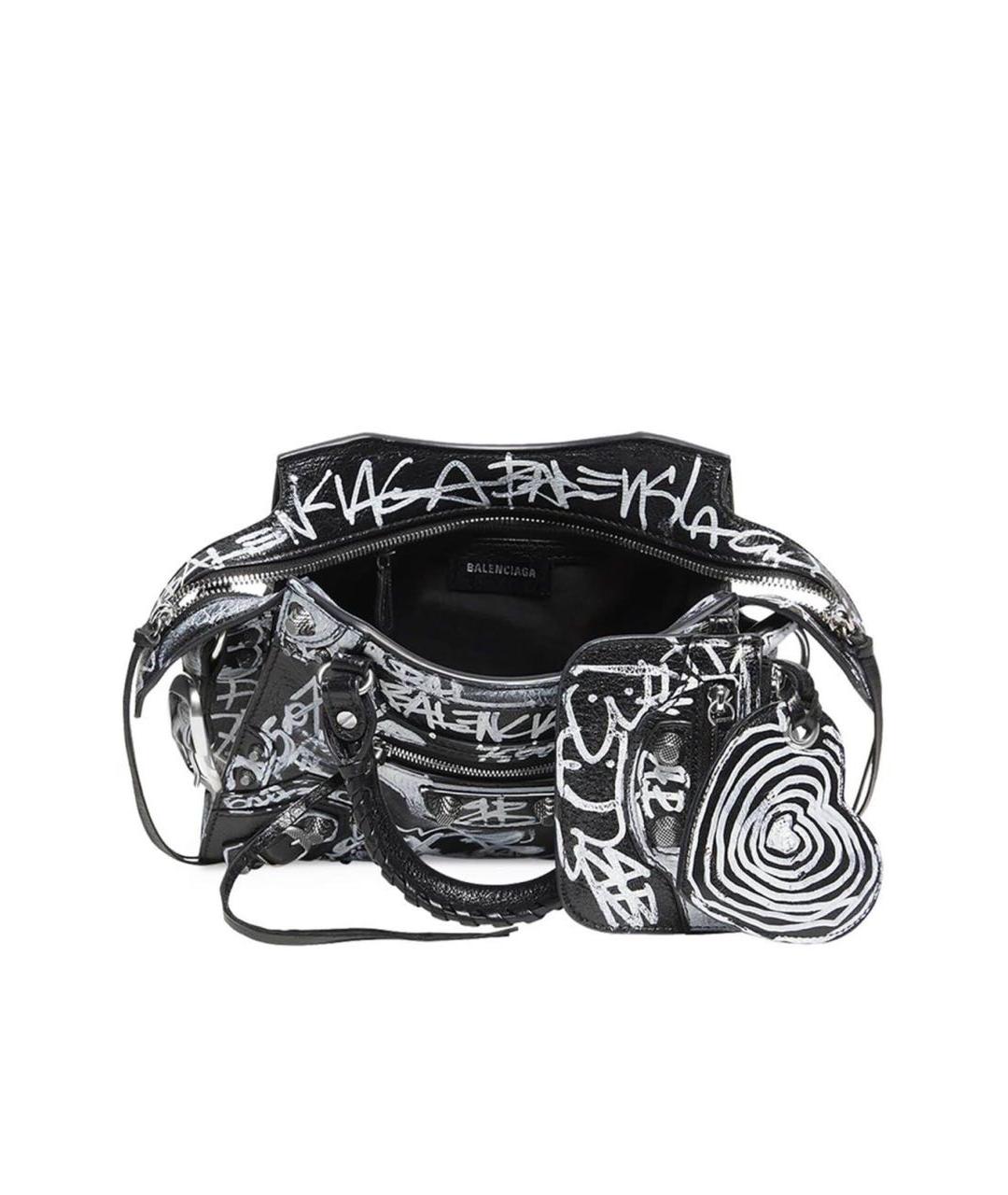 BALENCIAGA Черная кожаная сумка с короткими ручками, фото 4