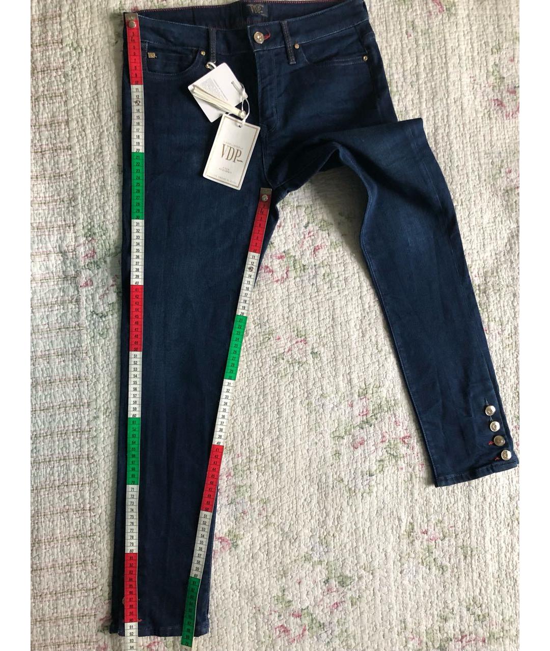 VDP Темно-синие хлопко-эластановые джинсы слим, фото 8