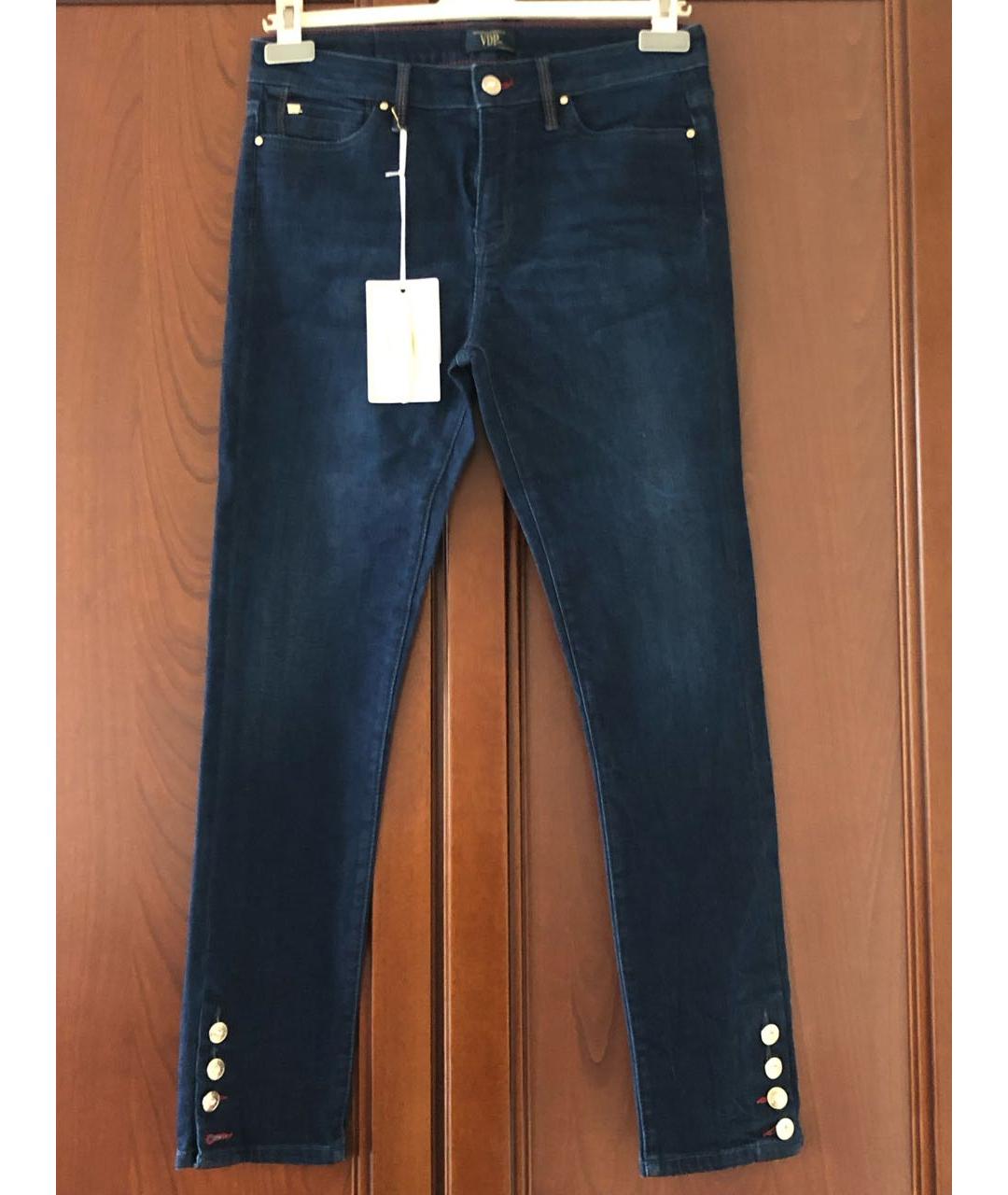 VDP Темно-синие хлопко-эластановые джинсы слим, фото 10