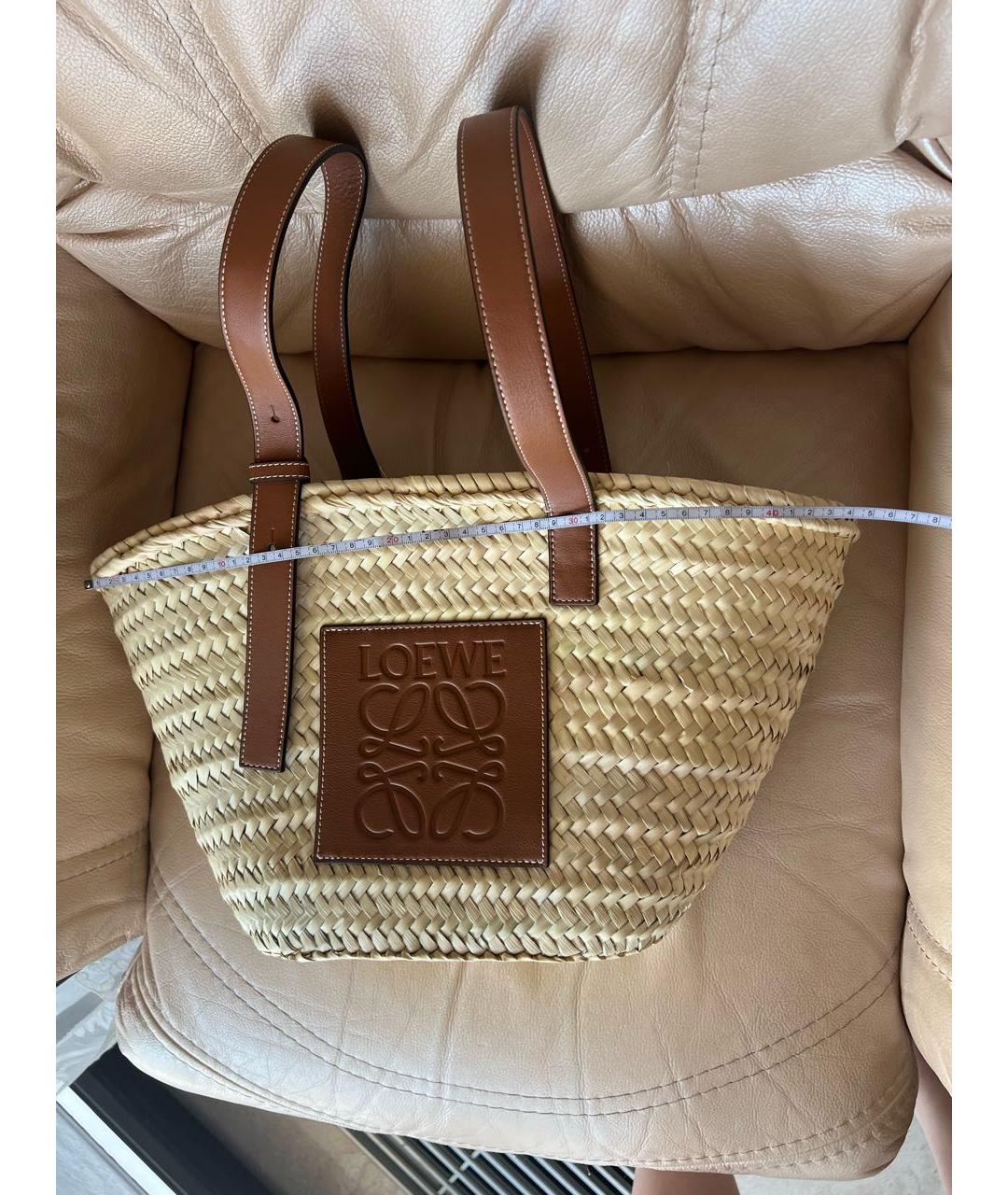 LOEWE Бежевая пляжная сумка, фото 5