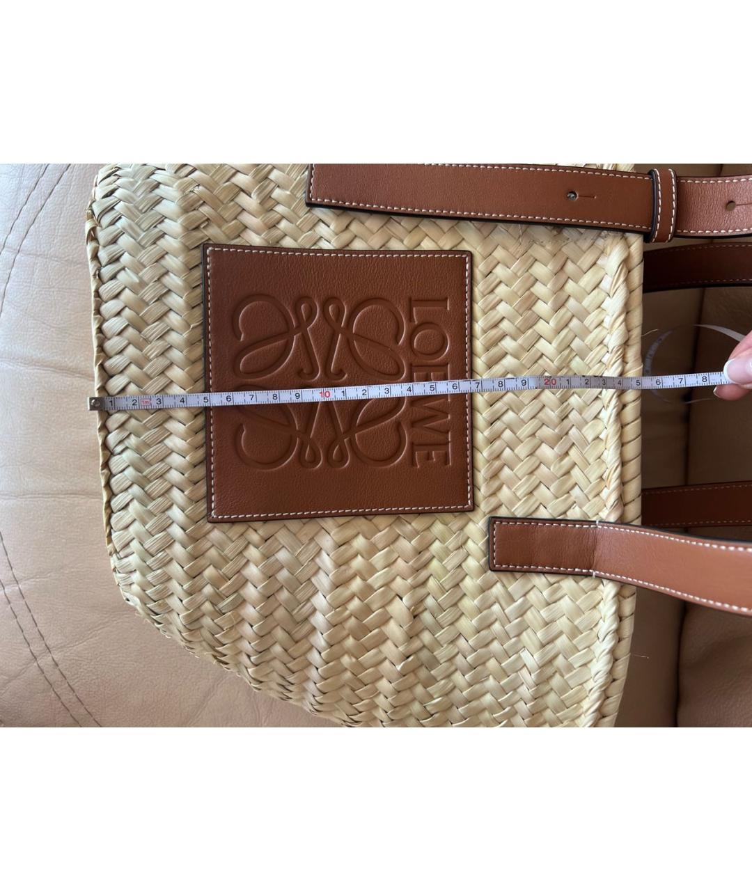 LOEWE Бежевая пляжная сумка, фото 6