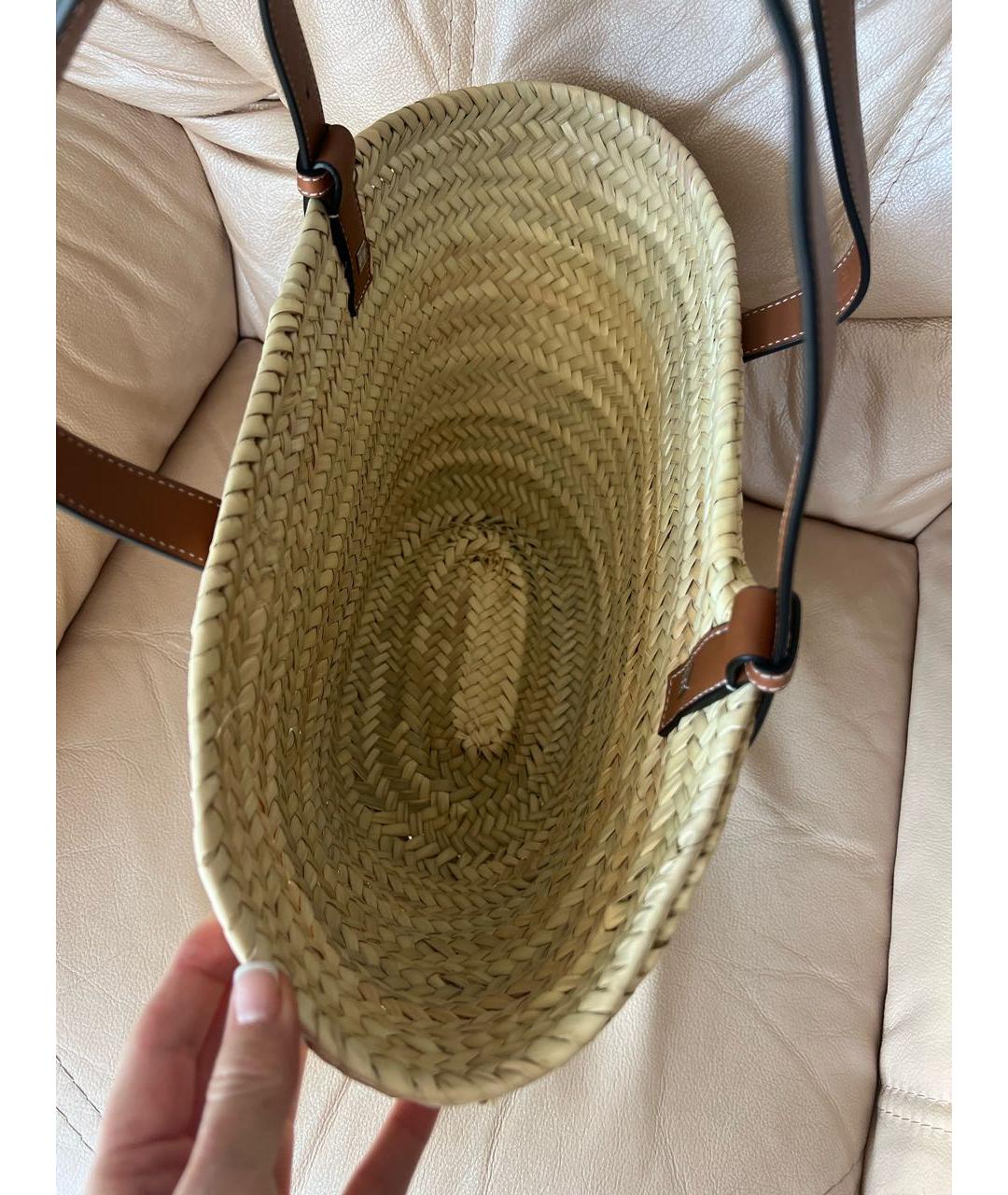 LOEWE Бежевая пляжная сумка, фото 8