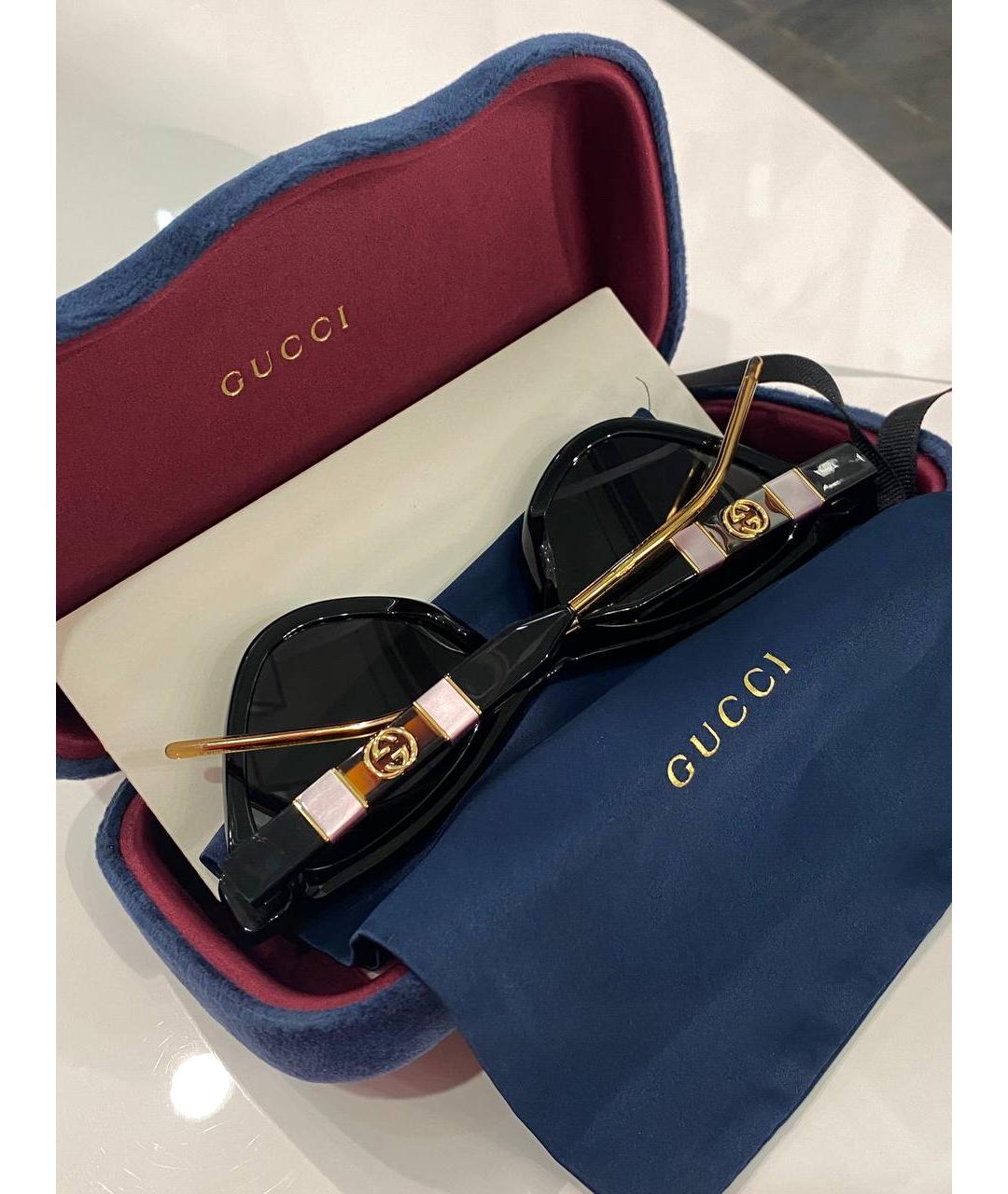 GUCCI Черные пластиковые солнцезащитные очки, фото 9