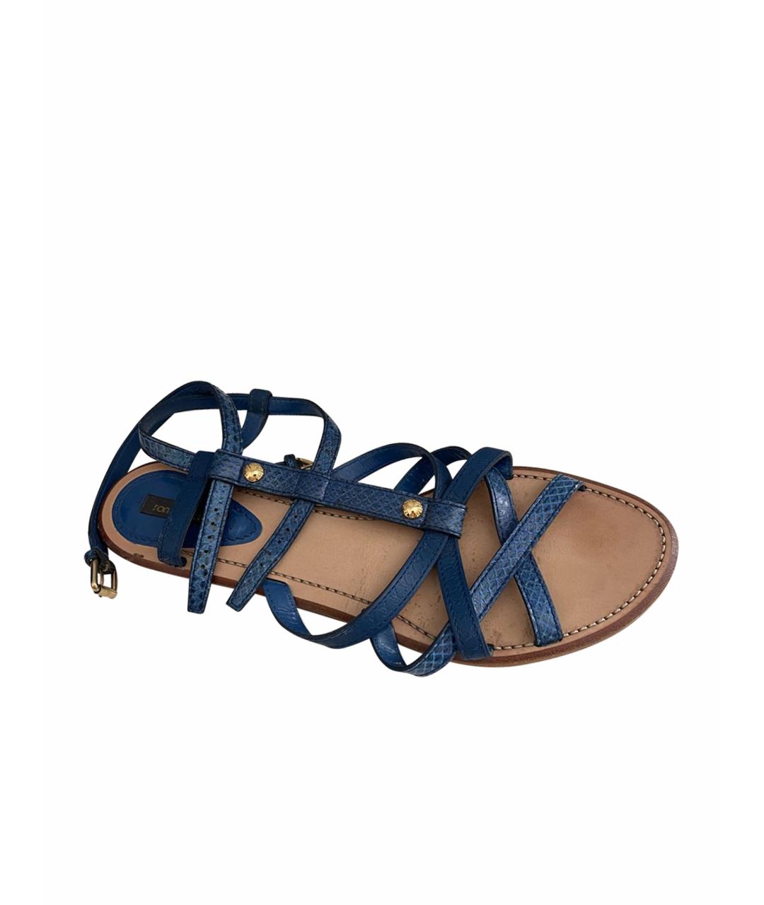 LOUIS VUITTON Синие сандалии из экзотической кожи, фото 1