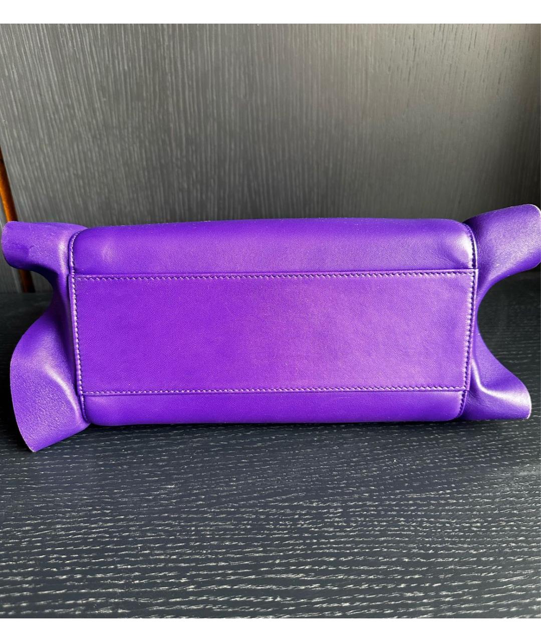 FENDI Фиолетовая кожаная сумка тоут, фото 3
