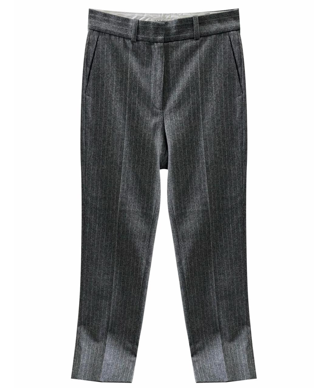 SANDRO Серые шерстяные прямые брюки, фото 1