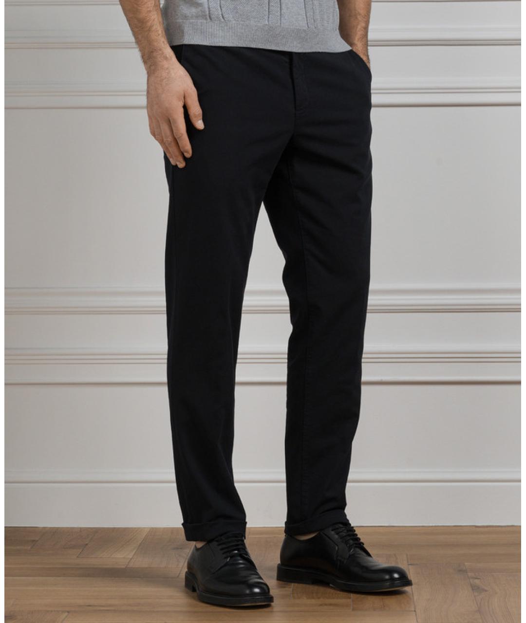 LORO PIANA Черные хлопко-эластановые повседневные брюки, фото 2