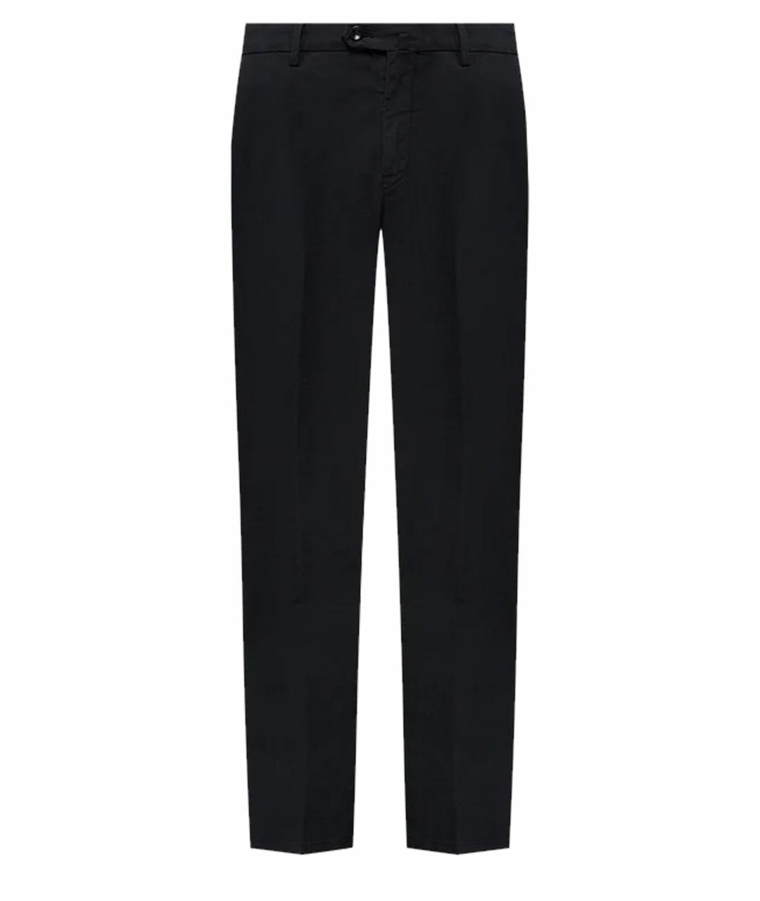 LORO PIANA Черные хлопко-эластановые повседневные брюки, фото 1