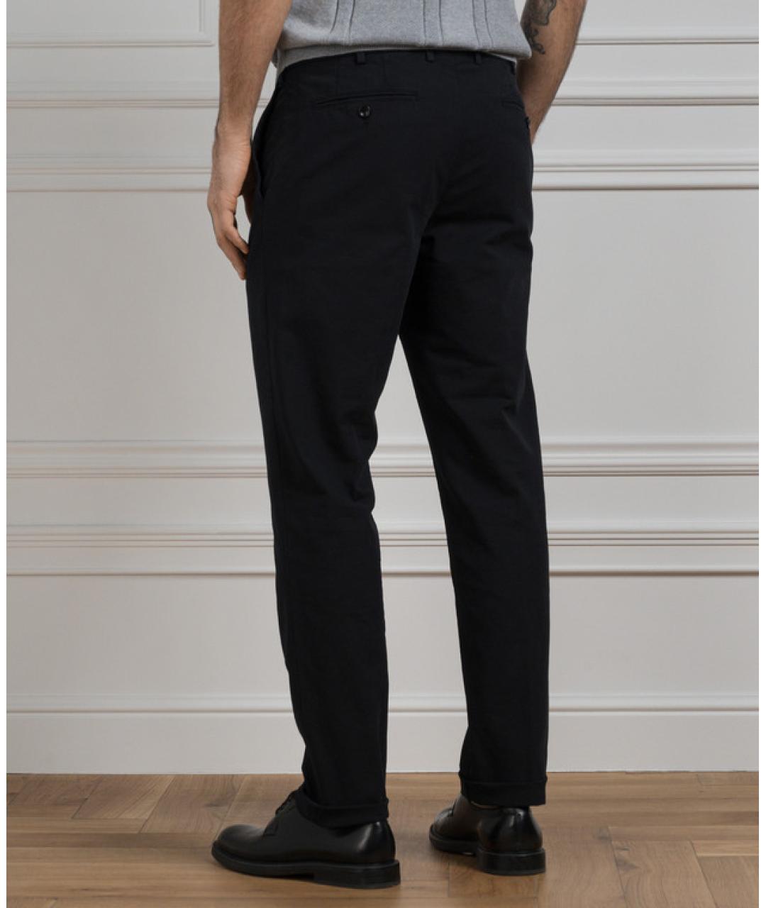 LORO PIANA Черные хлопко-эластановые повседневные брюки, фото 3