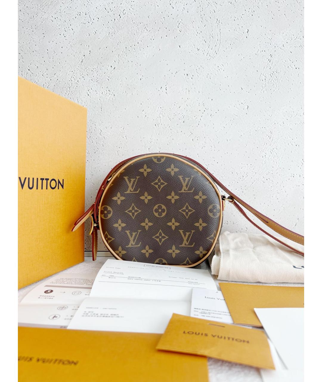 LOUIS VUITTON Коричневая сумка через плечо из искусственной кожи, фото 3