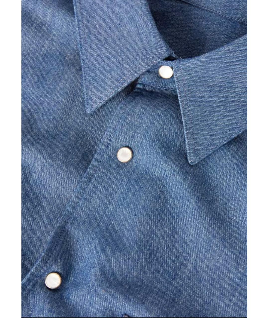 LORO PIANA Синяя хлопковая кэжуал рубашка, фото 6