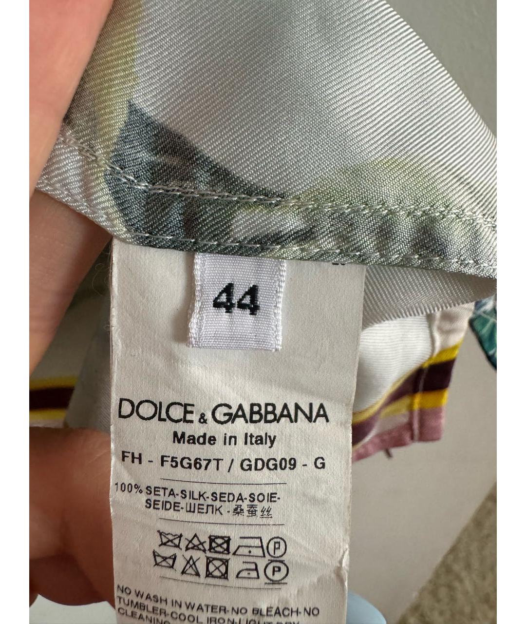 DOLCE&GABBANA Голубой шелковый костюм с брюками, фото 5