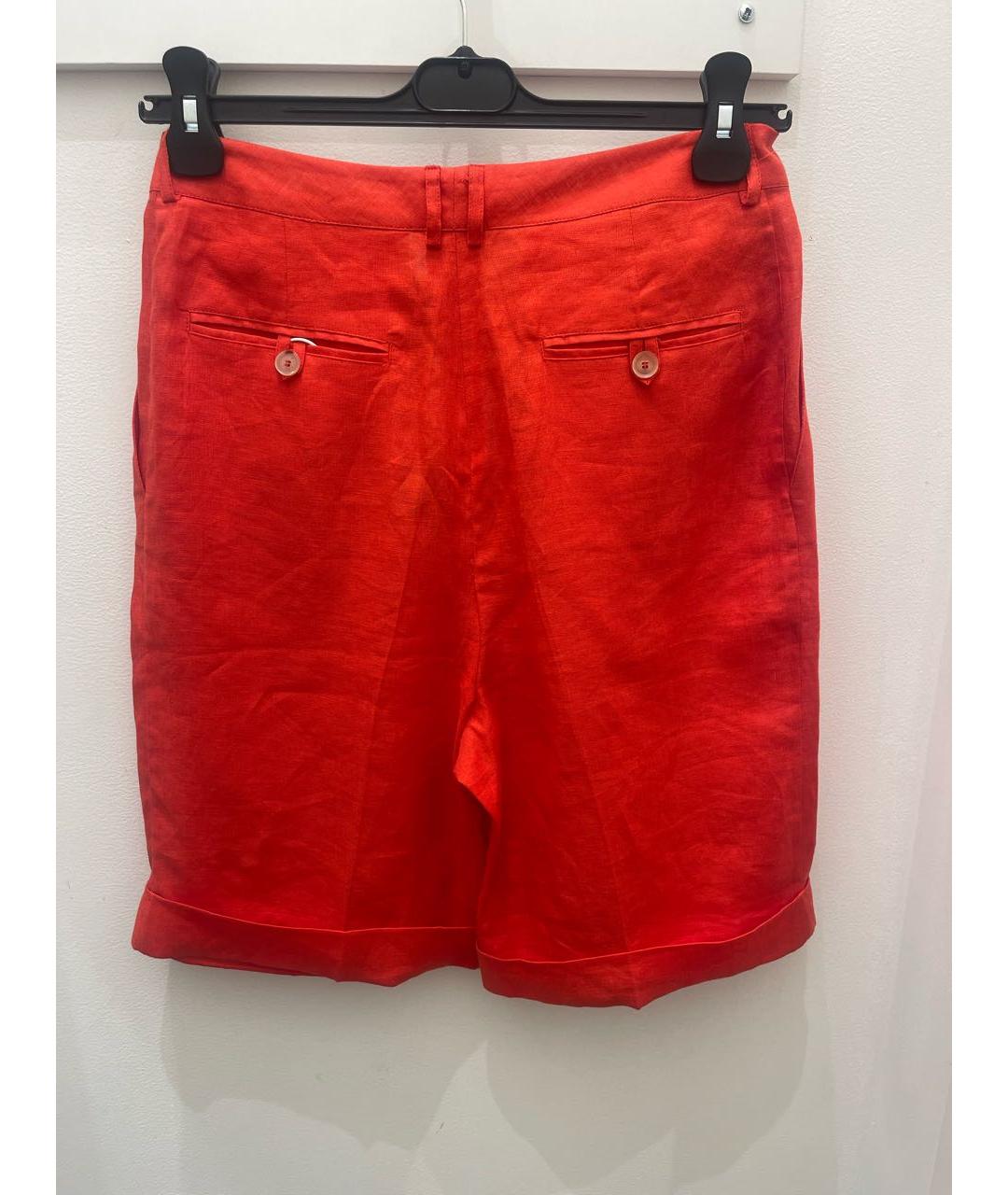 KITON Красные льняные шорты, фото 2