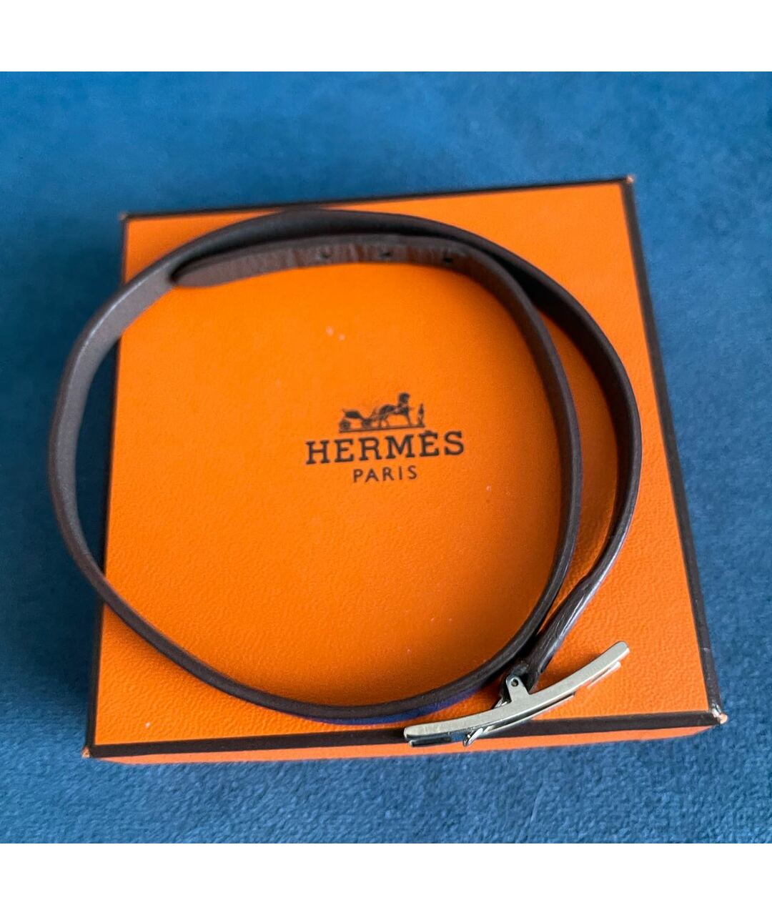 HERMES PRE-OWNED Серый кожаный браслет, фото 2