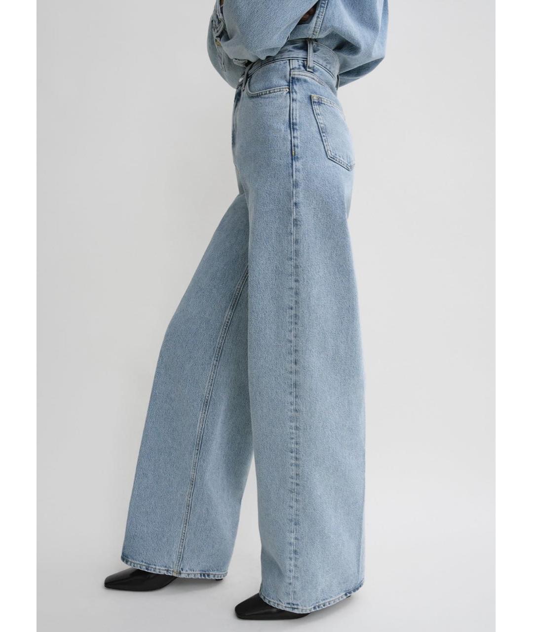 TOTEME Голубые хлопковые прямые джинсы, фото 4