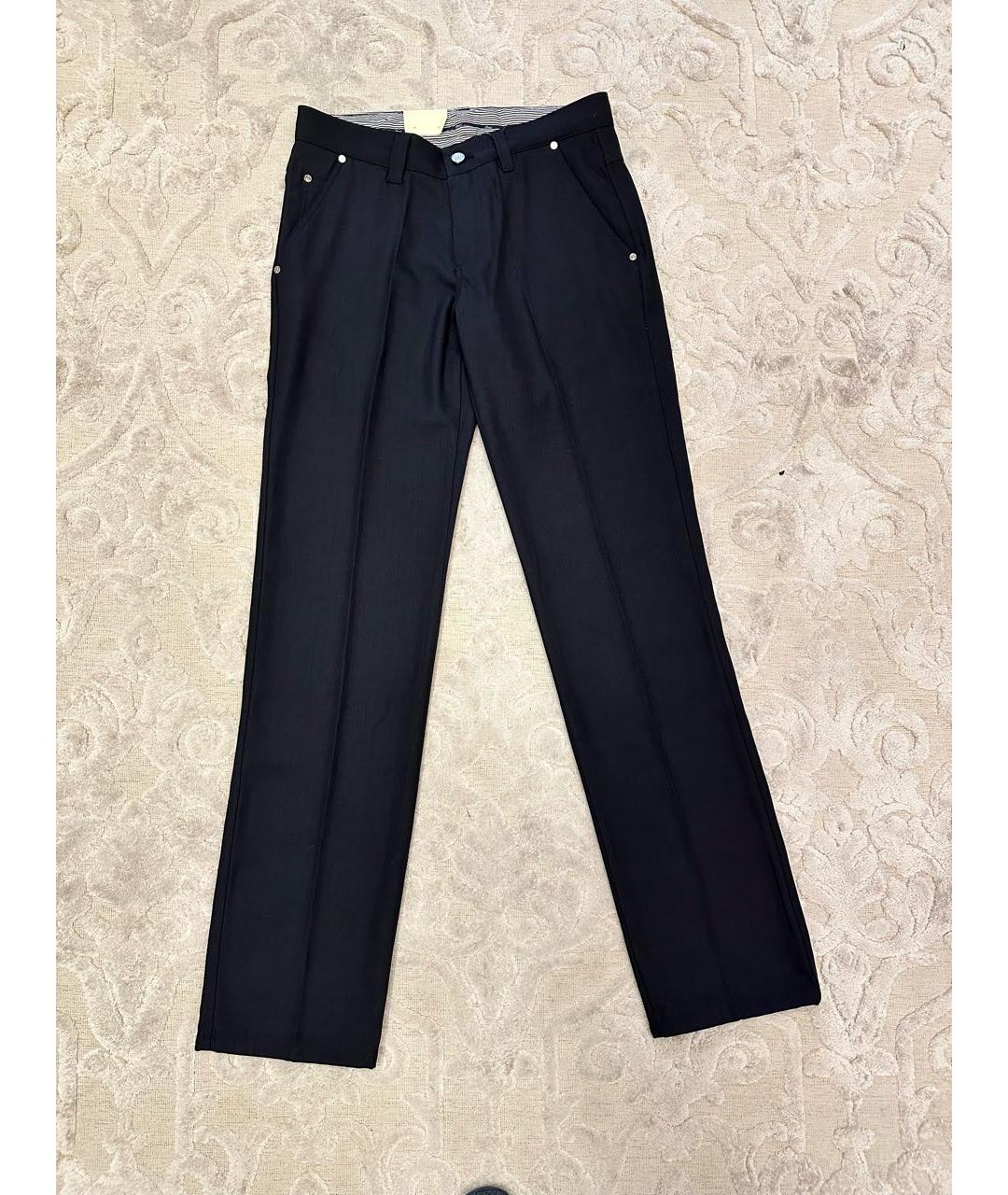 BRIONI Черные хлопко-эластановые повседневные брюки, фото 9