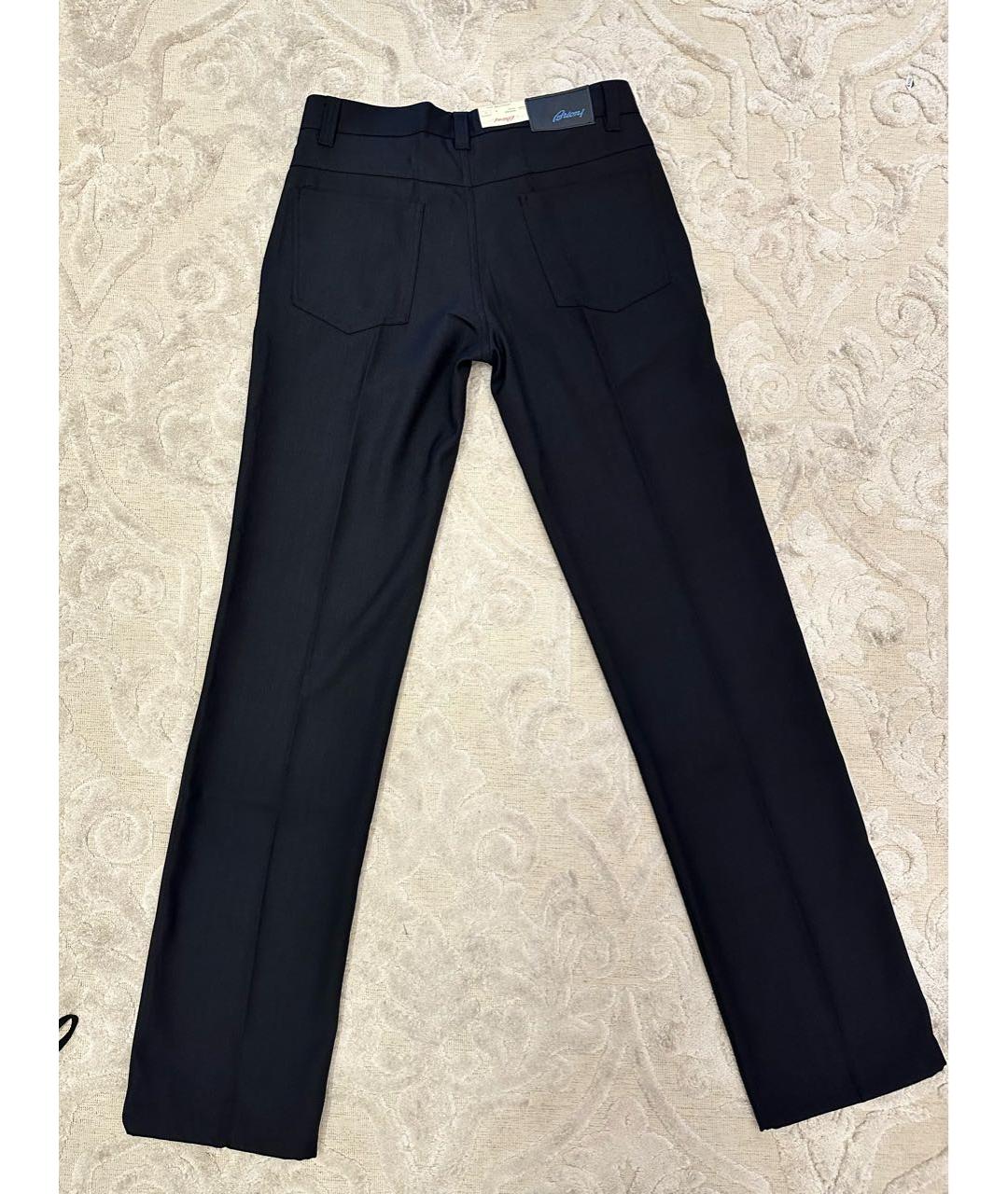 BRIONI Черные хлопко-эластановые повседневные брюки, фото 2
