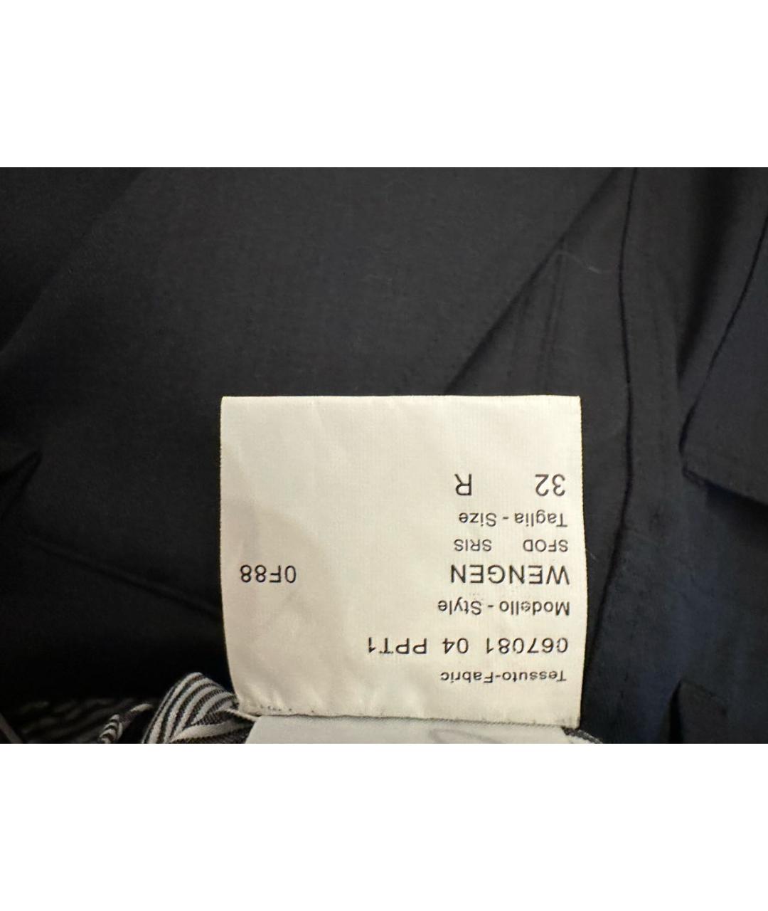BRIONI Черные хлопко-эластановые повседневные брюки, фото 4