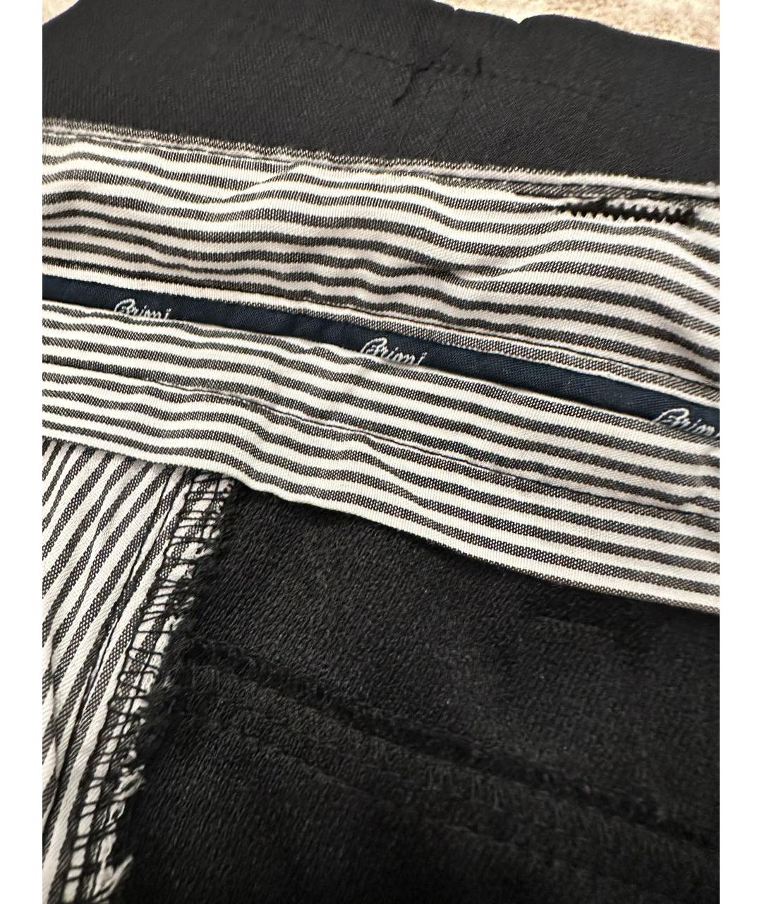 BRIONI Черные хлопко-эластановые повседневные брюки, фото 8