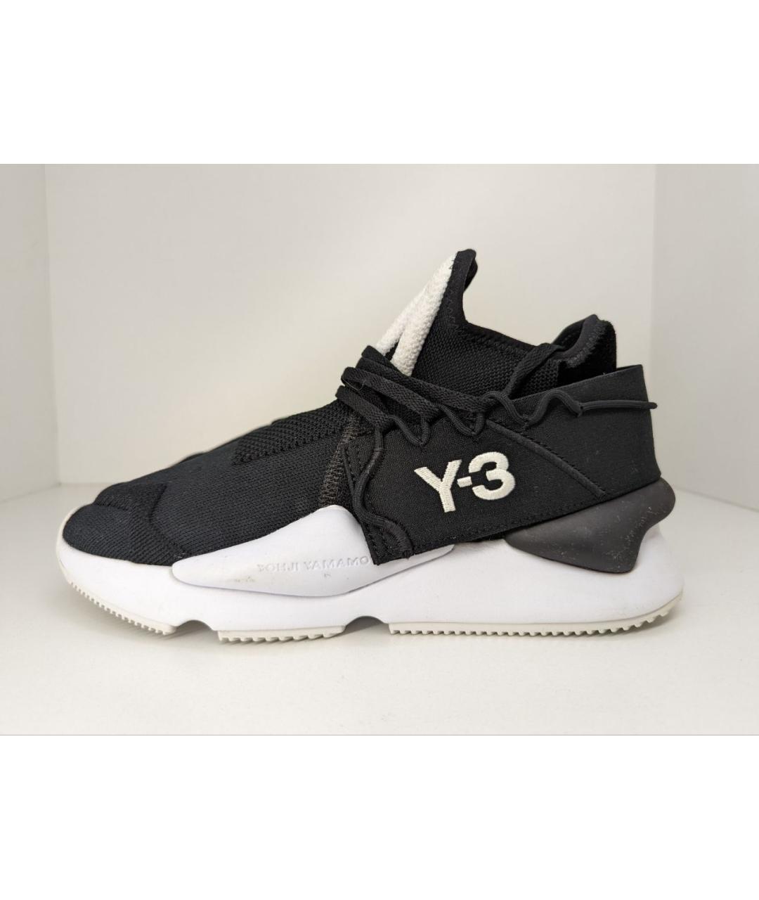 Y-3 Черные текстильные низкие кроссовки / кеды, фото 8