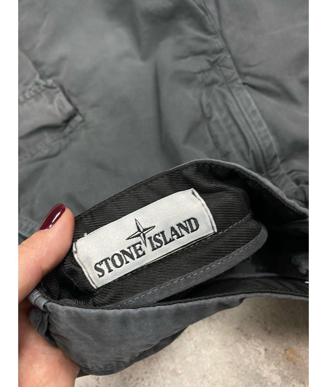 STONE ISLAND Антрацитовые хлопковые шорты, фото 7