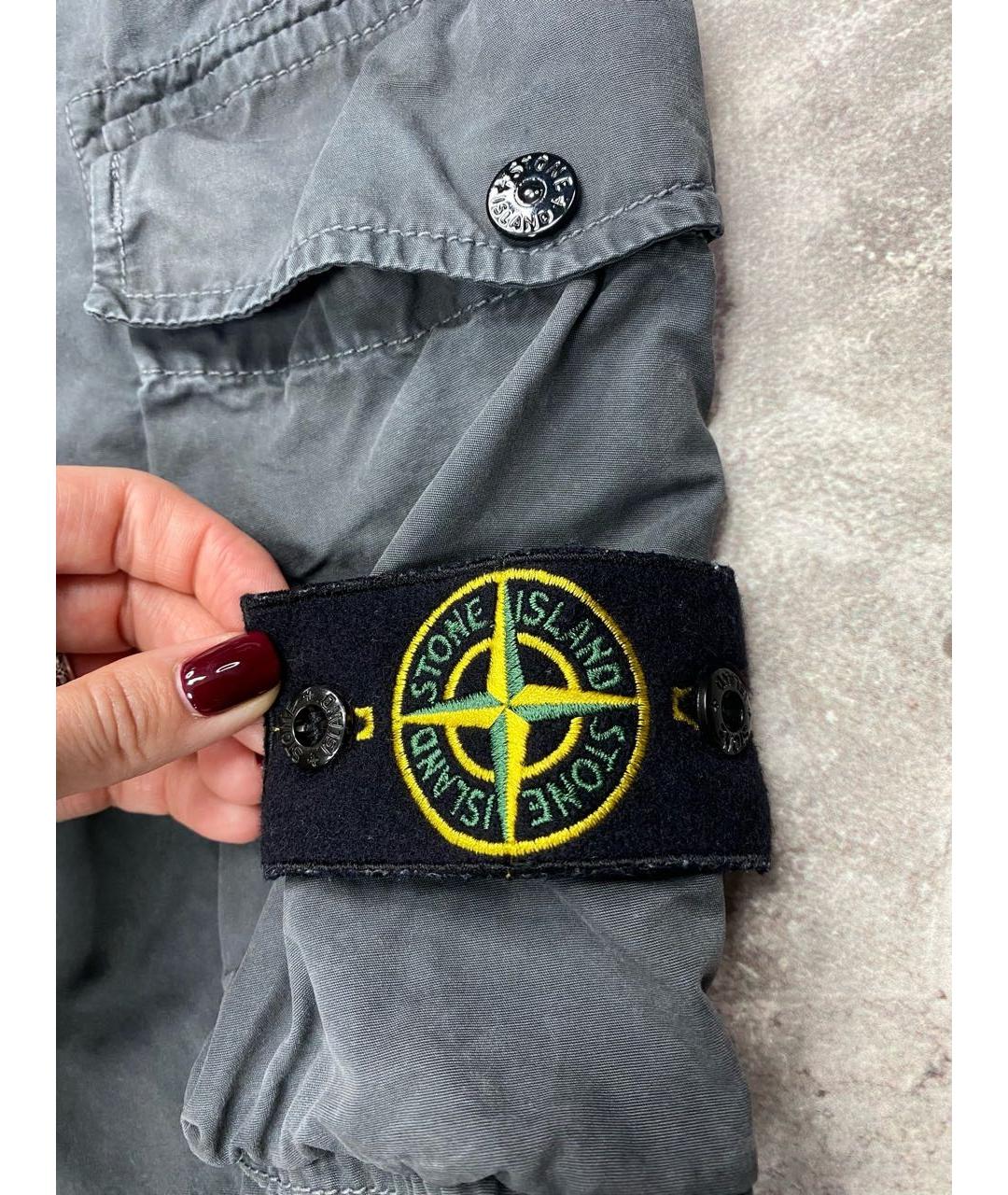 STONE ISLAND Антрацитовые хлопковые шорты, фото 3