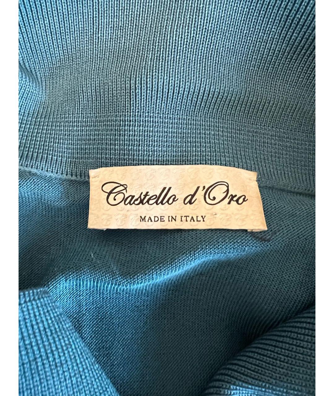 CASTELLO D'ORO Бирюзовый шелковый джемпер / свитер, фото 3