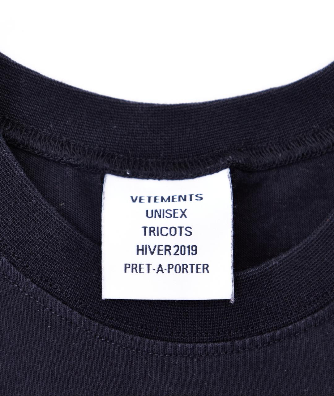 VETEMENTS Черная хлопковая футболка, фото 5