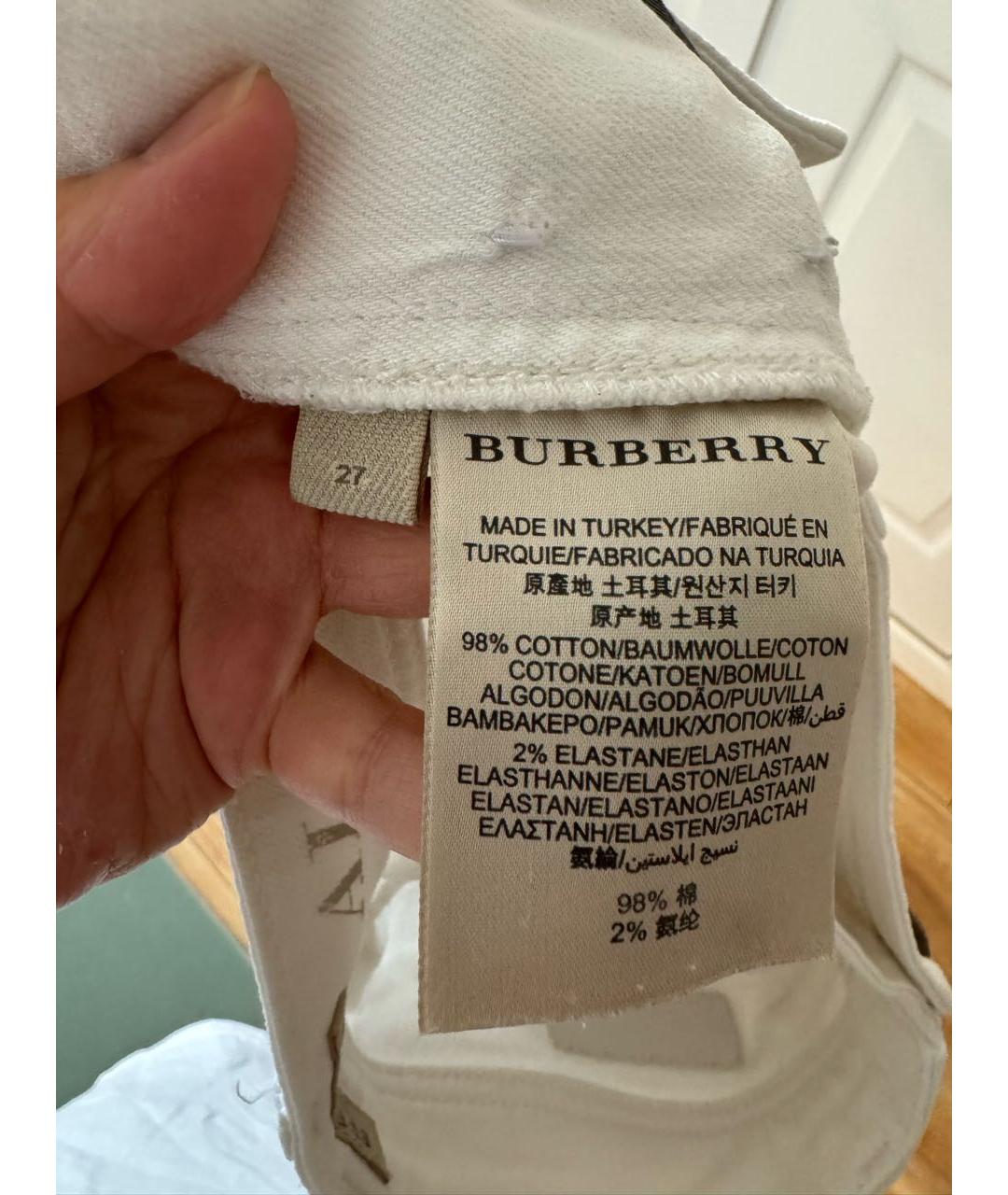 BURBERRY Белые шорты, фото 3