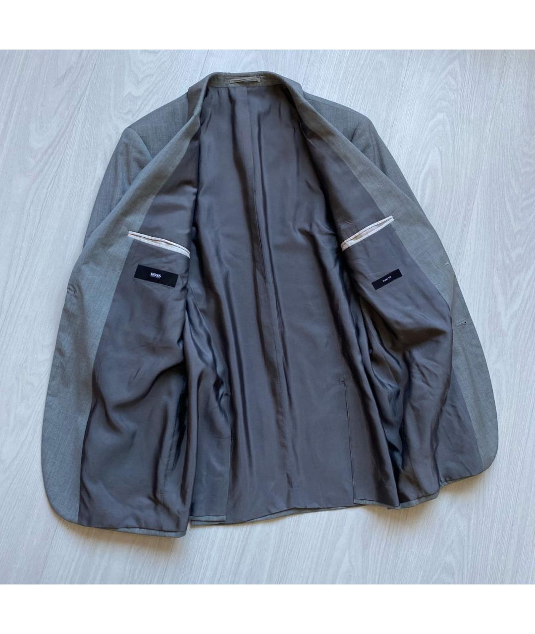 HUGO BOSS Серый шерстяной пиджак, фото 4