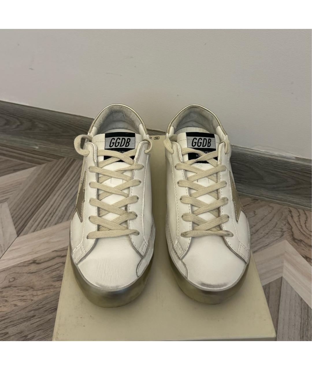 GOLDEN GOOSE DELUXE BRAND Белые кожаные кеды, фото 2