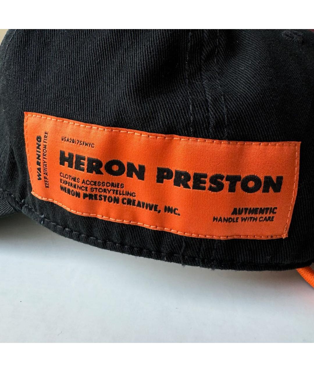 HERON PRESTON Черная хлопковая кепка/бейсболка, фото 5