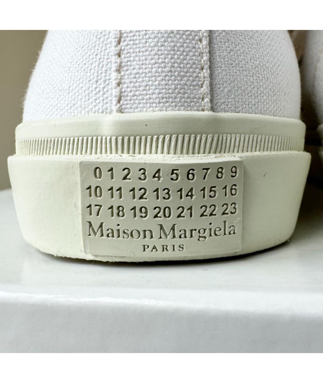 MAISON MARGIELA Белые текстильные высокие кроссовки / кеды, фото 8