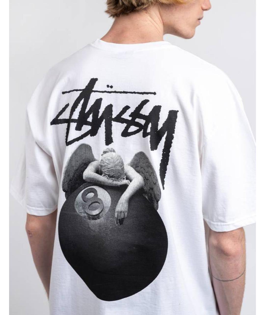 STUSSY Белая хлопковая футболка, фото 5