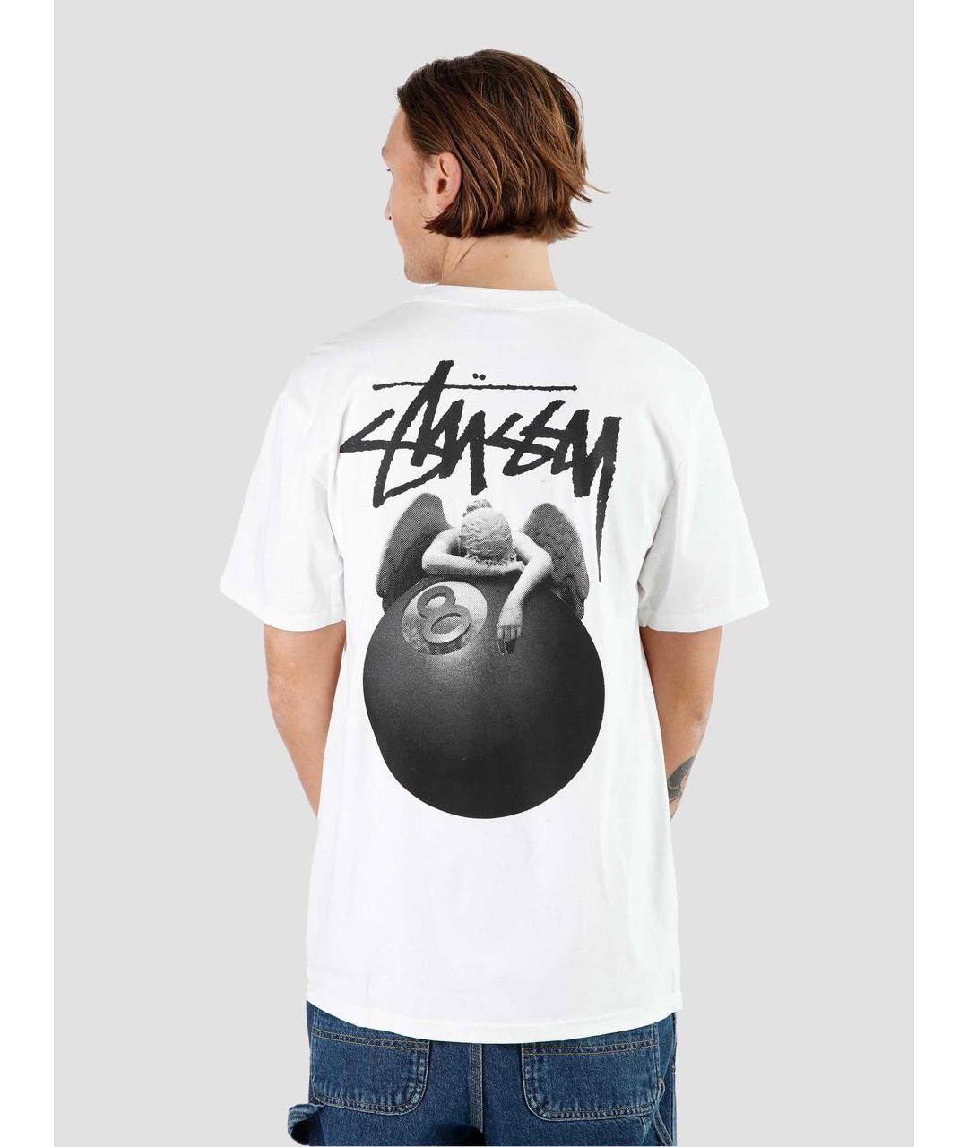 STUSSY Белая хлопковая футболка, фото 3