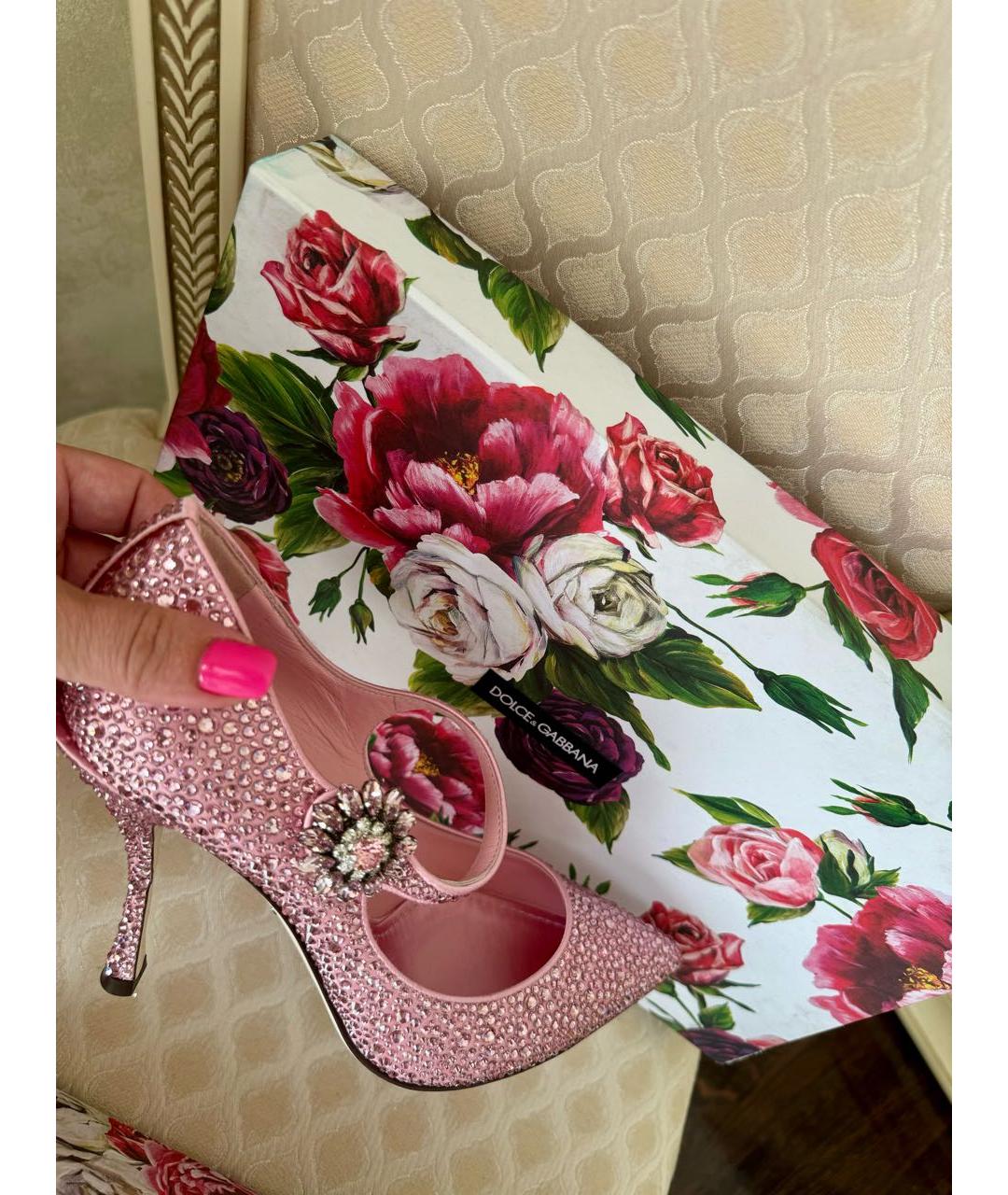 DOLCE&GABBANA Розовые кожаные туфли, фото 8