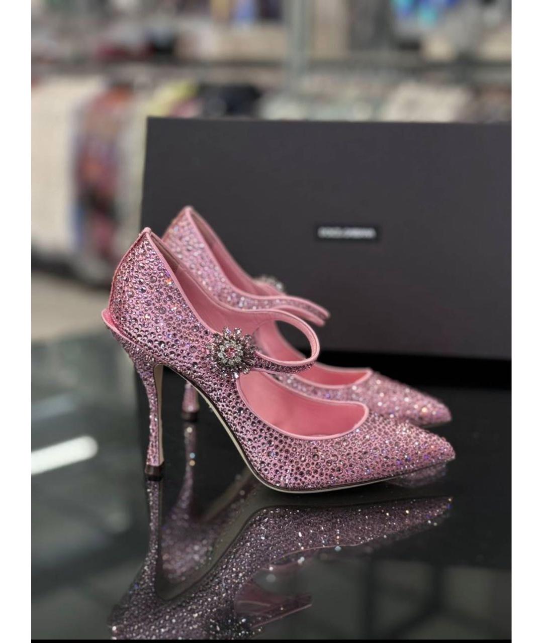 DOLCE&GABBANA Розовые кожаные туфли, фото 9