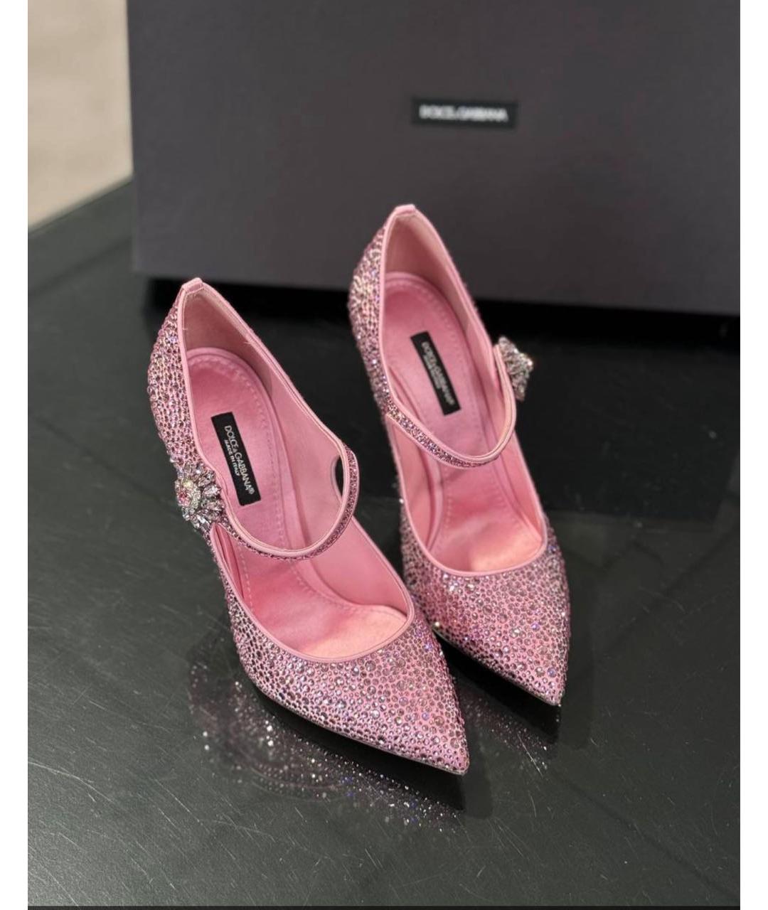 DOLCE&GABBANA Розовые кожаные туфли, фото 3