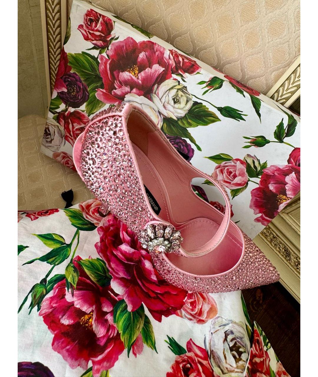 DOLCE&GABBANA Розовые кожаные туфли, фото 6