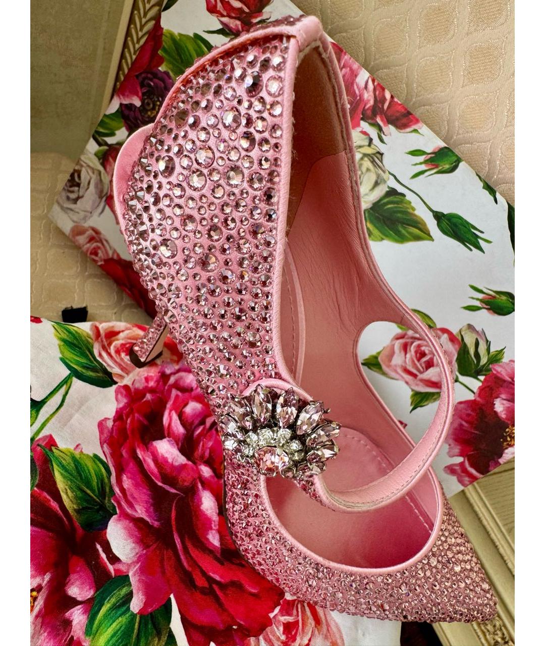 DOLCE&GABBANA Розовые кожаные туфли, фото 4