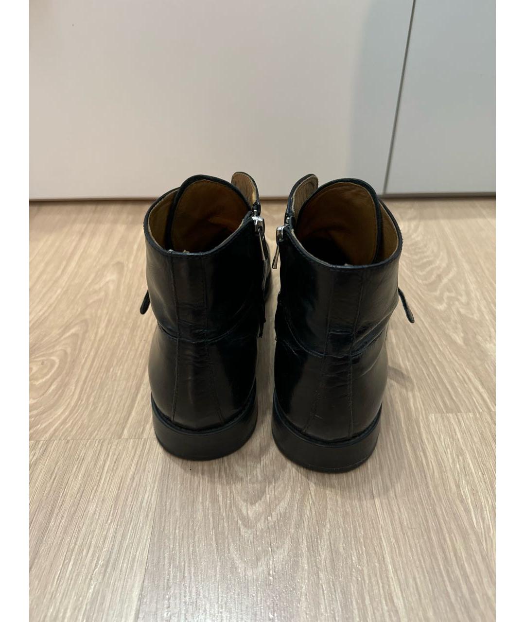 OFFICINE CREATIVE Черные кожаные высокие ботинки, фото 4
