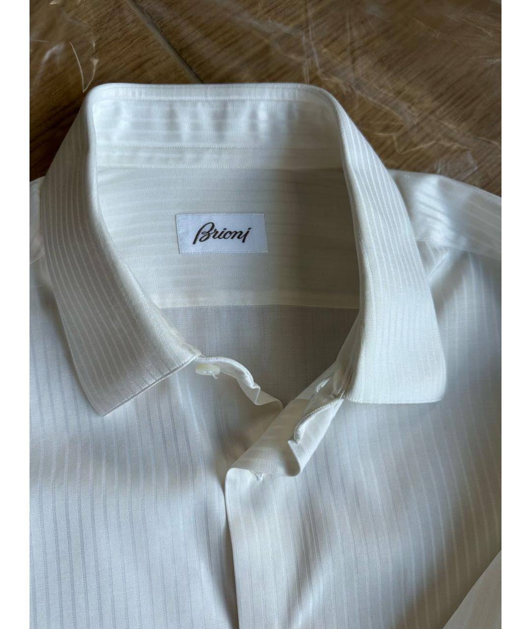 BRIONI Белая хлопко-шелковая классическая рубашка, фото 2